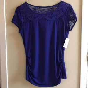 NWT - royal blue lace detailed t-shirt